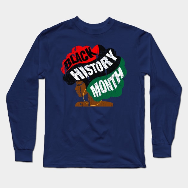 Black History Month Afro Long Sleeve T-Shirt by blackartmattersshop